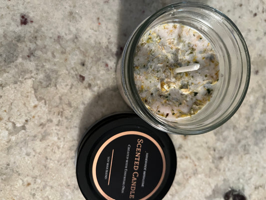 Wildflower Sprinkled Seagrass/Sage Aromatherapy Candle